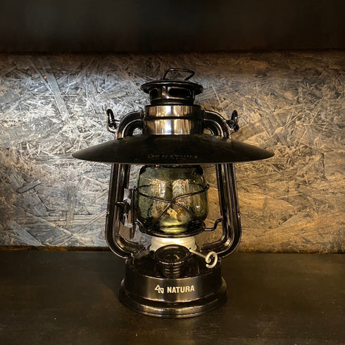 ¥2,300お得!! NATURA & STOCK ARTS オイルランタンシェード ブラック・ホヤ付きセット